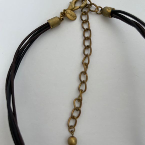 Chico's Pendant Necklace Peacock Blue Green Black Multi Strand Cord - Picture 5 of 8